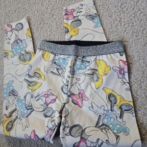 Disney Minnie Mouse YOUTH 4 Glittery Black and White Leggings